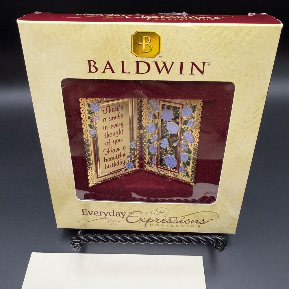 Baldwin Everyday Expressions Birthday Ornament 24K Gold Plated Brass New - Picture 7 of 8